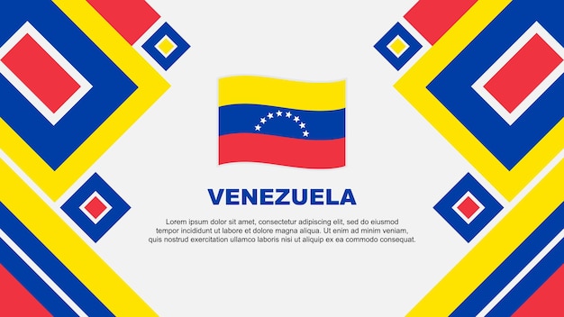 Drapeau du Venezuela modèle de conception d'arrière-plan abstrait bannière de la fête de l'indépendance du Venezuela papier peint illustration vectorielle dessin animé du Venezuela