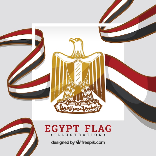 Drapeau De L'egypte Avec Bouclier