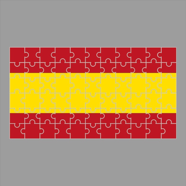 Drapeau de l'Espagne du puzzle sur fond gris