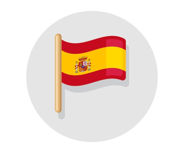 Drapeau D'espagne Isolé Par Vecteur