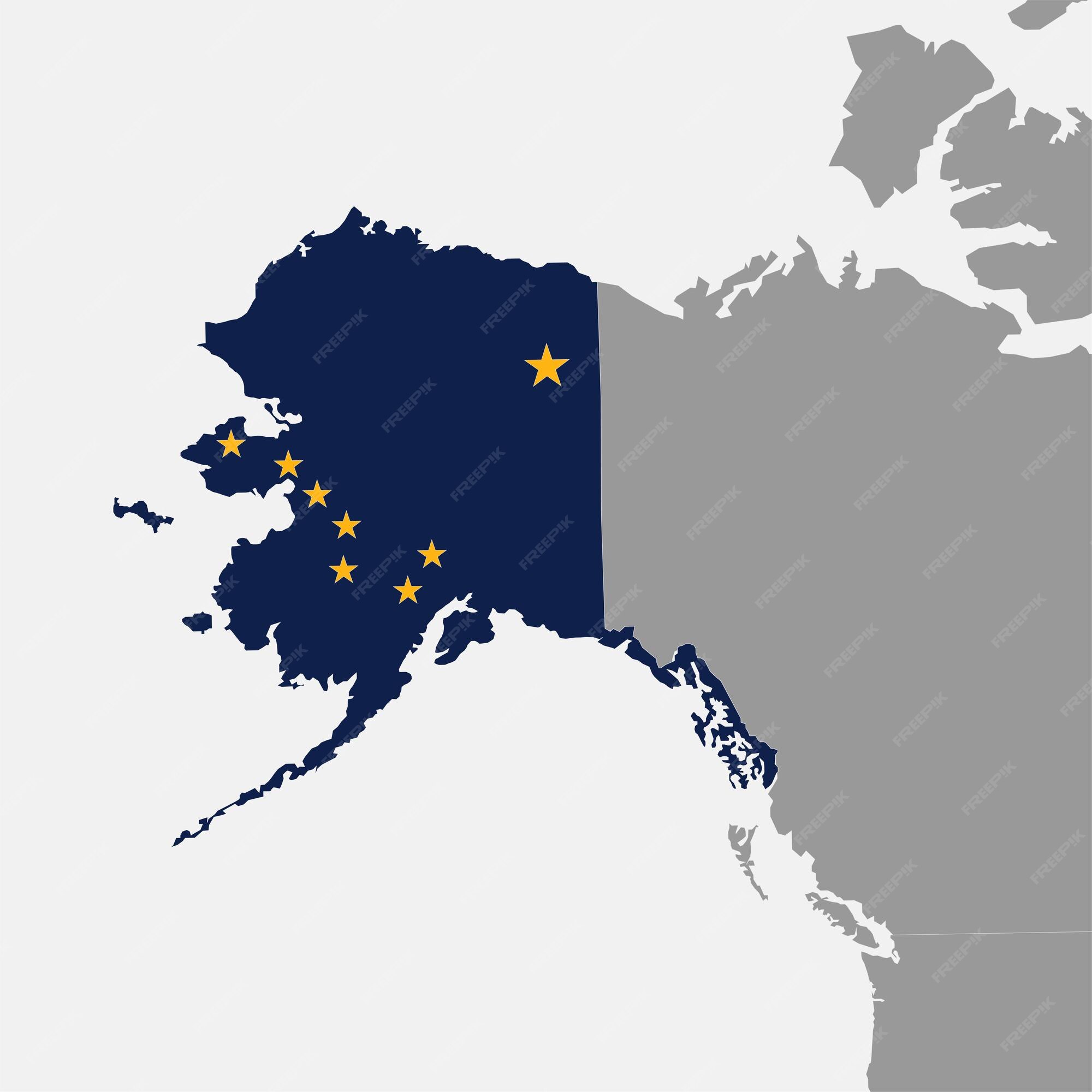 Drapeau Détat De Lalaska Avec Carte Illustration Vectorielle