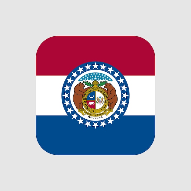 Vecteur drapeau d'état du missouri illustration vectorielle