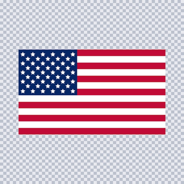 Vecteur drapeau des états-unis d'amérique sur fond transparent vector