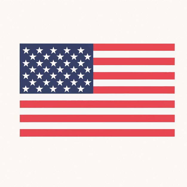 Vecteur drapeau des états-unis sur fond blanc