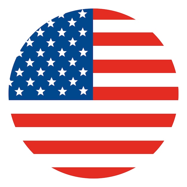 Vecteur drapeau des états-unis en forme de cercle rond drapeau des états-unis d'amérique