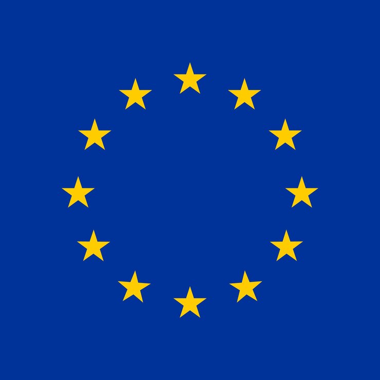 Vecteur drapeau de l'europe arrière-plan bleu étoiles illustration vectorielle