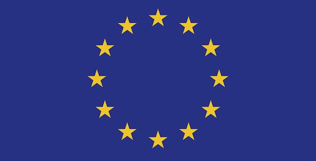 Drapeau de l'Europe original et simple Vecteur isolé de l'UE dans les couleurs officielles et proportionné correctement