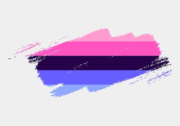 Drapeau De La Fierté Omnisexuelle Peinte Au Pinceau Sur Fond Blanc Concept Des Droits Lgbt Affiche Des Parades De La Fierté Moderne Illustration Vectorielle