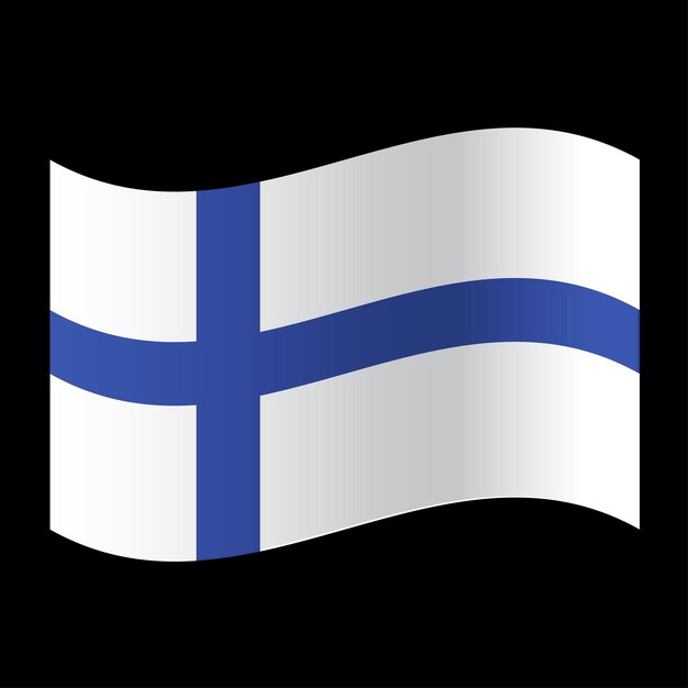 Vecteur drapeau de la finlande couleurs officielles et proportion correctement drapeau national de la finlande illustrat vectoriel plat