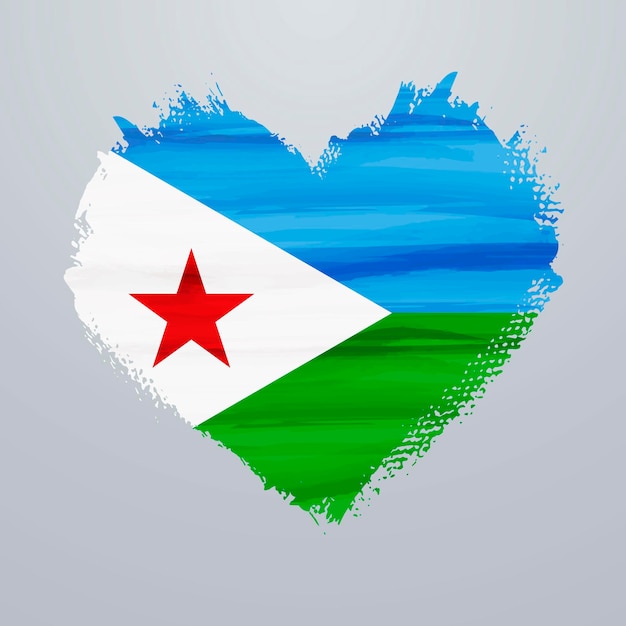 Drapeau En Forme De Coeur De Djibouti