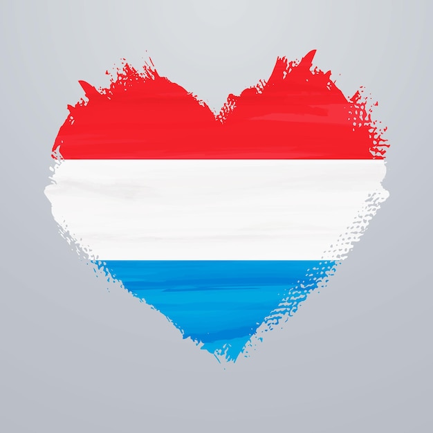 Drapeau en forme de coeur du Luxembourg