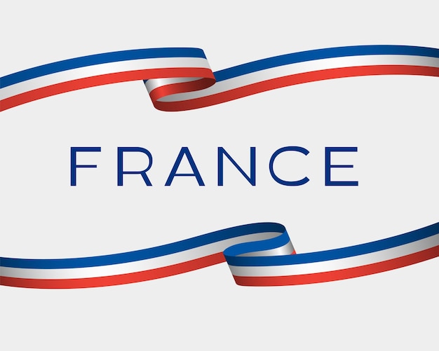 Vecteur le drapeau de la france affiche ondulée carte concept bannière design de fond