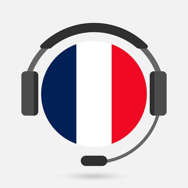 Drapeau France avec casque Illustration vectorielle Langue française