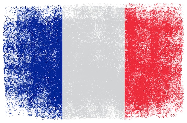 Drapeau de la France dans le style grunge.