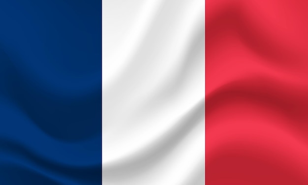 Drapeau de la France avec un drapeau rouge blanc et bleu.