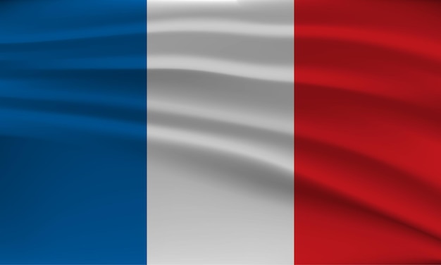 Drapeau de la France avec un effet ondulé dû au vent