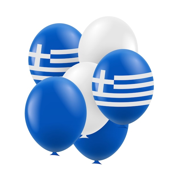 Vecteur le drapeau de la grèce sous forme de ballons