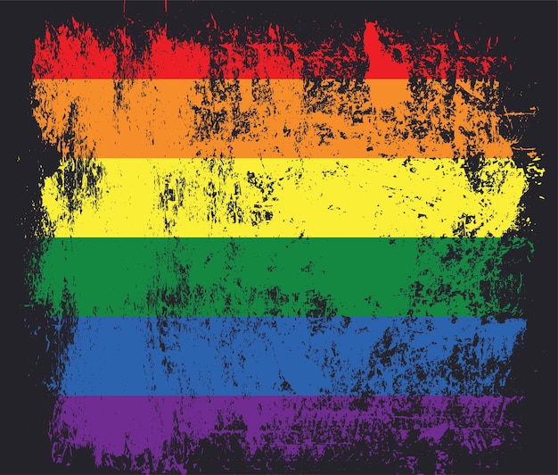 Drapeau Grunge Arc-en-ciel. Couleurs Lgbt. Mois De La Fierté. Juin