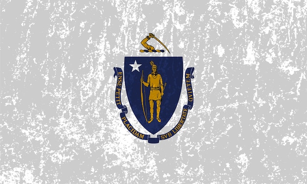 Drapeau Grunge De L'état Du Massachusetts Illustration Vectorielle