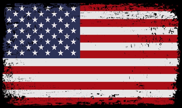 Drapeau Grunge Des états-unis