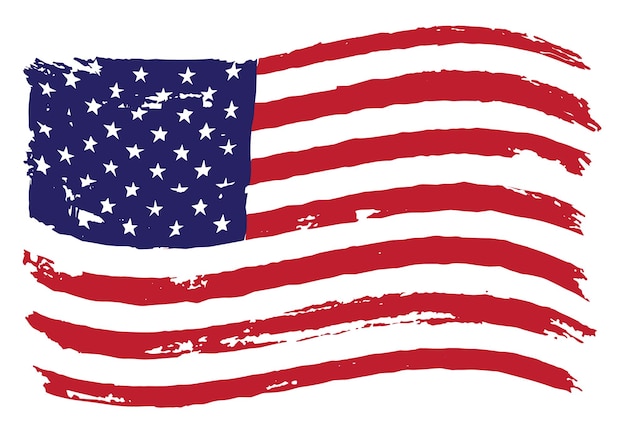 Drapeau grunge ondulé des États-Unis