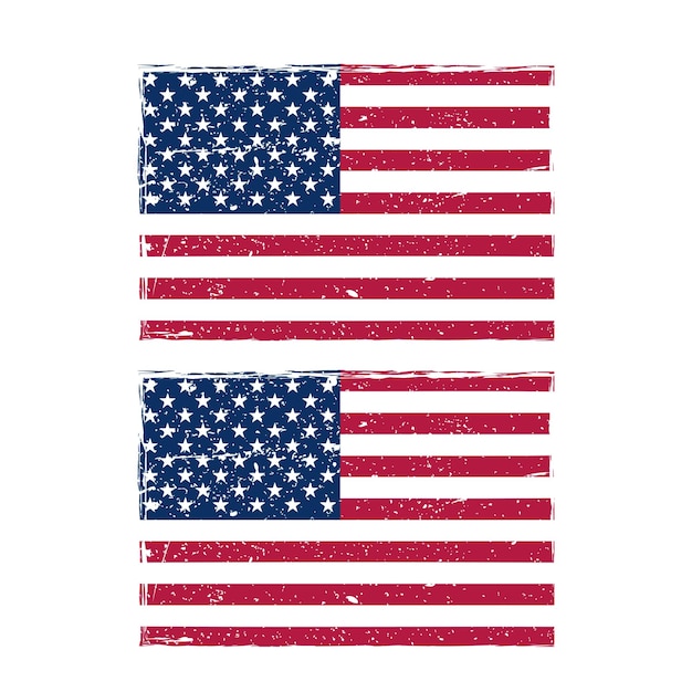 Drapeau Grunge Usa Drapeau Américain Avec Texture Grunge Vecteur