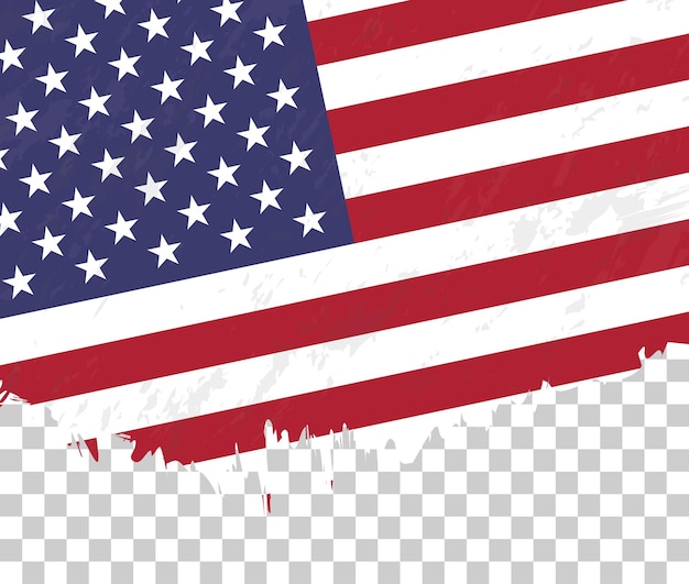 Vecteur drapeau grungestyle des états-unis sur un fond transparent