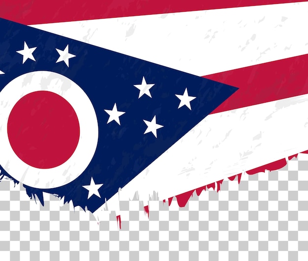 Le Drapeau Grungestyle De L'ohio Sur Un Fond Transparent