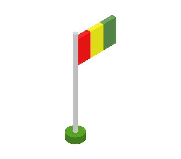 Drapeau de Guinée isométrique