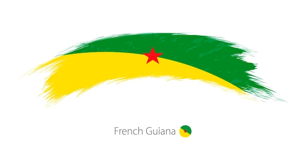 Vecteur drapeau de la guyane française en coup de pinceau grunge arrondi. illustration vectorielle.