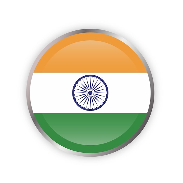 Le drapeau de l'Inde en rond