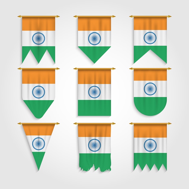 Vecteur drapeau inde sous diverses formes