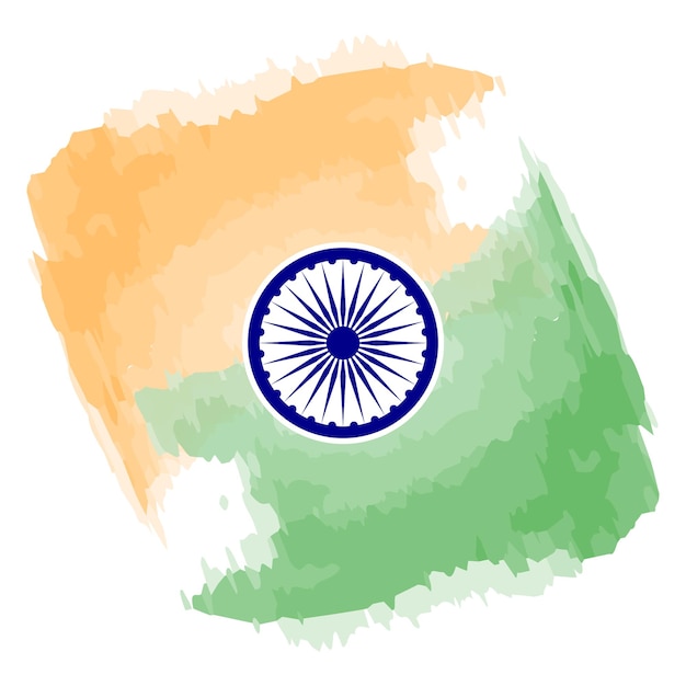 Vecteur le drapeau indien est tricolore avec l'illustration vectorielle du chakra d'ashok.