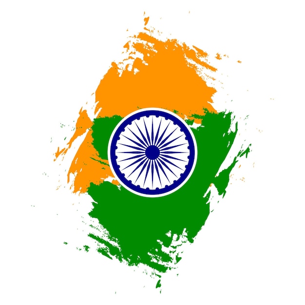 Le Drapeau Indien Est Tricolore Avec L'illustration Vectorielle Du Chakra D'ashok.