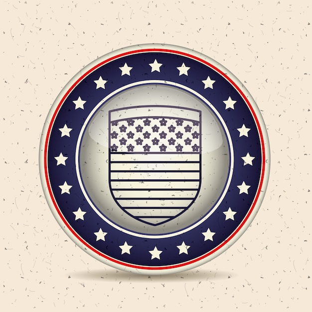 Vecteur drapeau à l'intérieur de l'icône du bouton. vote élection et le thème du gouvernement. conception isolée. illustration vectorielle