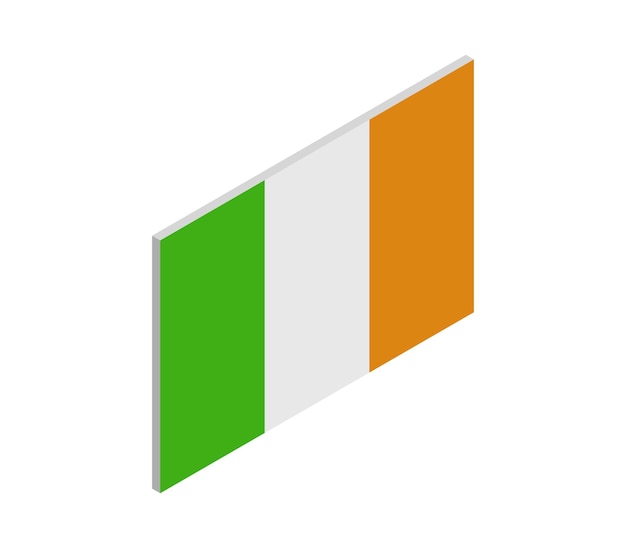 Vecteur drapeau irlandais isométrique