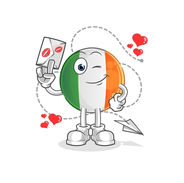 Le Drapeau Irlandais Tient L'illustration De La Lettre D'amour. Vecteur De Caractère