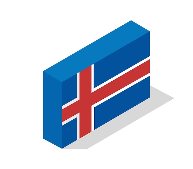 Drapeau islande isométrique