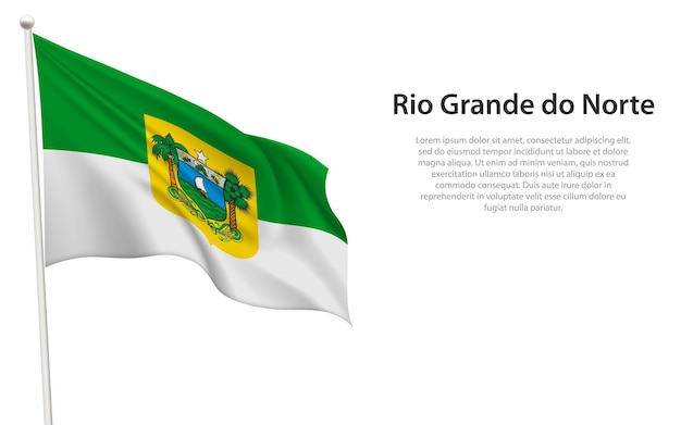 Vecteur le drapeau isolé du rio grande do norte est un état brésilien