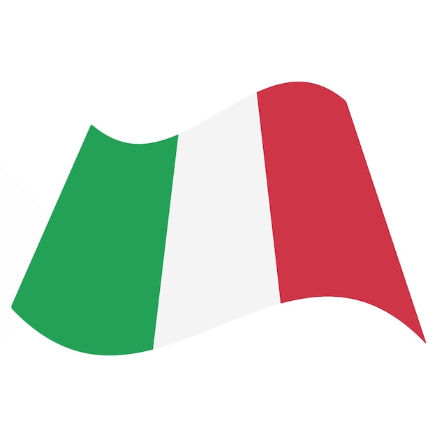 Vecteur drapeau italie agitant fond blanc