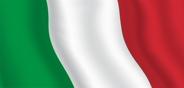 Drapeau de l'Italie arrière-plan horizontal Bannière de vecteur de drapeau italien avec espace de copie