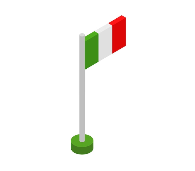 Vecteur drapeau de l'italie isométrique