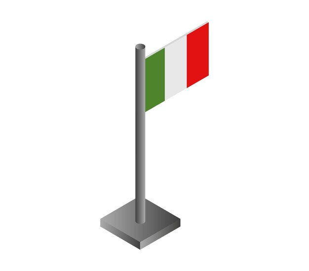 drapeau de l'Italie isométrique