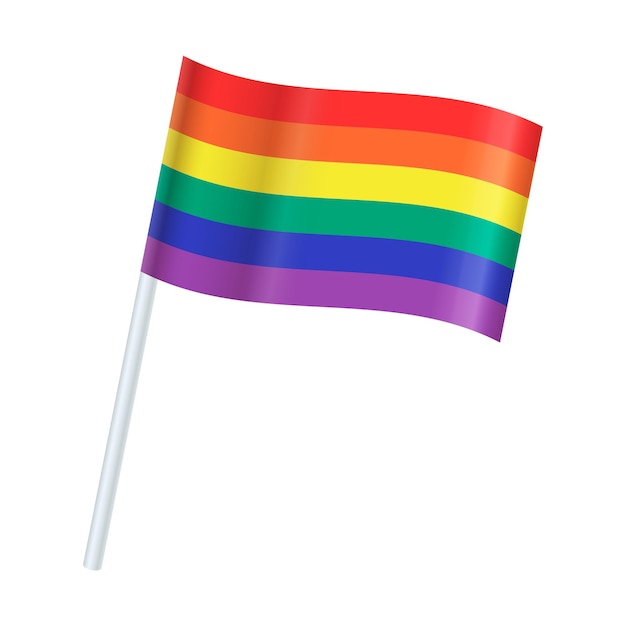 Drapeau de jour de fierté réaliste de vecteur sur fond blanc