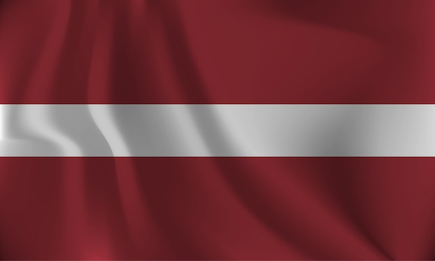 Drapeau de la Lettonie avec un effet ondulé dû au vent