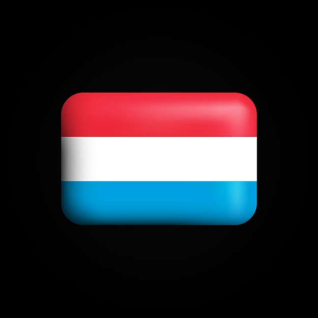 Vecteur drapeau luxembourgeois icône 3d drapeau national du luxembourg