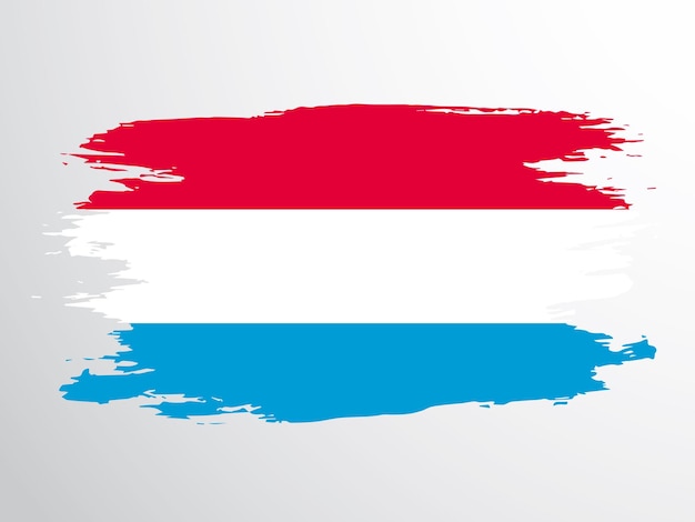 Drapeau luxembourgeois peint au pinceau