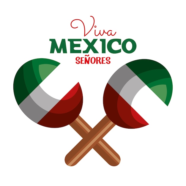 Drapeau De Maracas Mexicain