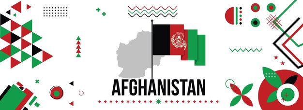 Drapeau National De L'afghanistan Ou De La Fête De L'indépendance Pour La Célébration Du Pays Drapeau Et Carte De L'iraq