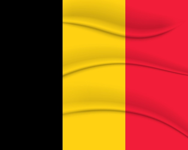 Drapeau National De La Belgique, Effet Tissu. Illustration, Vecteur